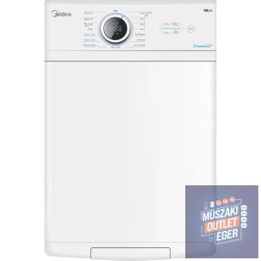  Midea MF100T80B-13A Felültöltős Mosógép,  Mosási Kapacitás 8Kg, 1300fordulat/perc, B Energiaosztály, 40 cm × 87,5 cm × 61 cm