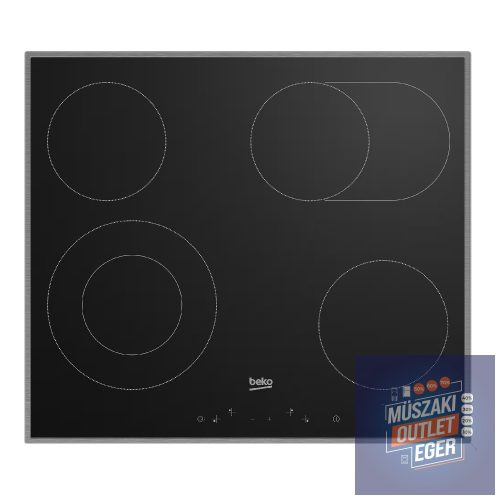 Beko EB 9741 XHL Beépíthető főzőlap, Vitrokerámia, 4 zóna, 60 cm x 3.7 cm x 51 cm, 9 sütőszint, Fekete