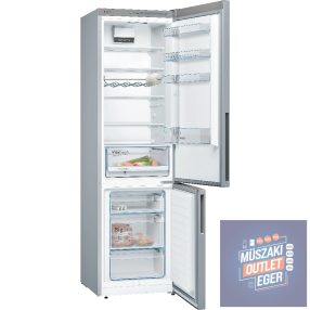   Bosch KGV39VL31S Kombinált hűtőszekrény, 238 kWh/év, Energiaosztály: A++, 60 x 201 x 65 cm,  Hűtőtér: 250 l, Fagyasztótér: 94 l, LED világítás