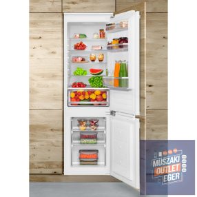   Amica EKGCX 387 902 beépíthető kombinált hűtőszekrény, E energiaosztály, Energiafogyasztás 221 kWh/év, Teljes kapacitás 270 liter, Hűtő 195 liter, Fagyasztó 75 liter, FrostControl