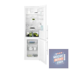   Electrolux EN3853MOW Kombinált hűtőszekrény, Hűtőrész: 258 L, Fagyasztórész: 91 L, 59.5 cm x 200.5 cm x 64.7 cm, NoFrost, Fehér