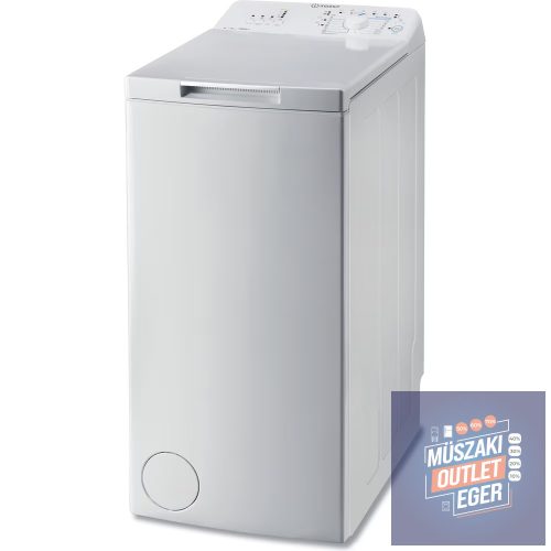 Indesit BTW A61052 Felültöltős mosógép, 6kg, 1000 ford/perc, A++ energiaosztály, Fehér, 90 cm × 40 cm × 60 cm