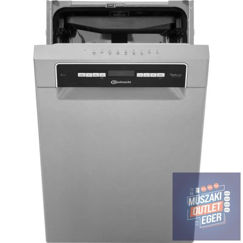 Bauknecht BSUO3O33PFX Mosogatógép, 10 Terítékes, 9 L/ciklus, D Energiaosztály, 59 mély. x 44,8 szél. x 82 mag., Rozsdamentes acél,  220 Volt, PowerClean