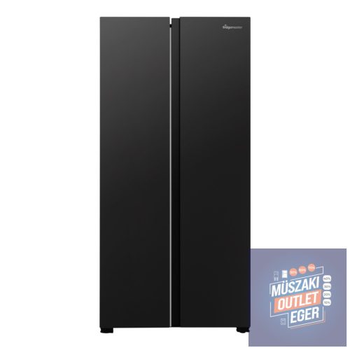 Fridgemaster MS83430FFB side by side hűtőszekrény, Total No Frost, Fekete, 264 L hűtő, 164 L fagyasztó, A+, 373 kWh/annum