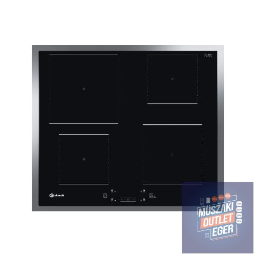 Bauknecht BQ2760S Főzőlap, Üvegkerámia főzőfelület, 4 indukciós főzőzóna, Eco Booster, Gyorsforralás, Szél: 57,7 cm, Mély: 50,7 cm, Mag: 5,4 cm, Gyerekzár